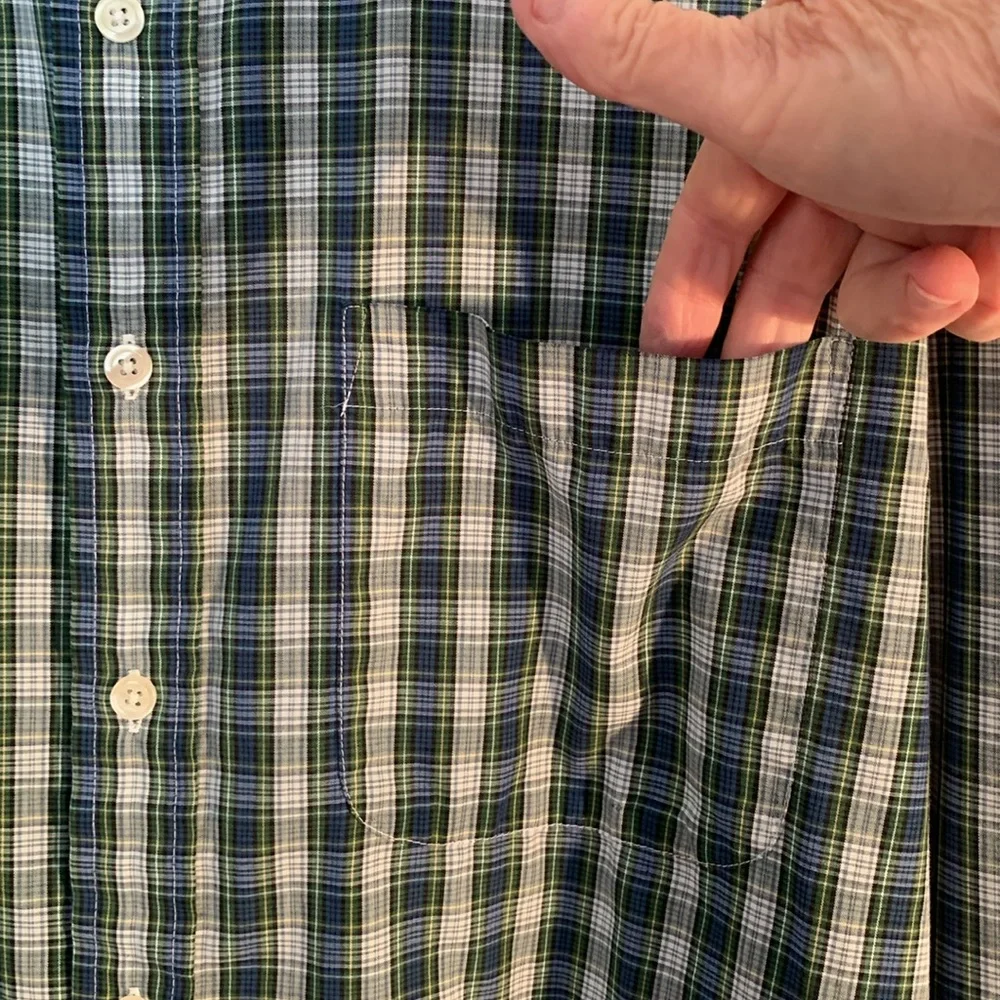 Sun River Clothing Company XL Green & Blue Plaid Button-Down Shirt EUC - Picture 3 of 8